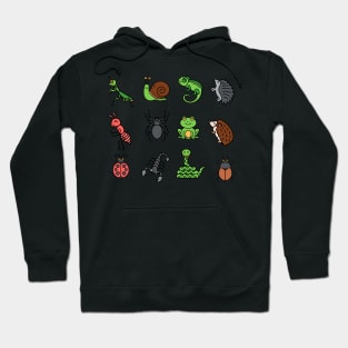 Cute insects and reptiles in zen mode Hoodie